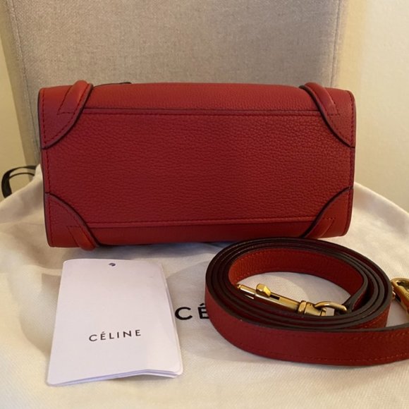 CELINE NANO LUGGAGE RED BAG - Picture 5 of 6